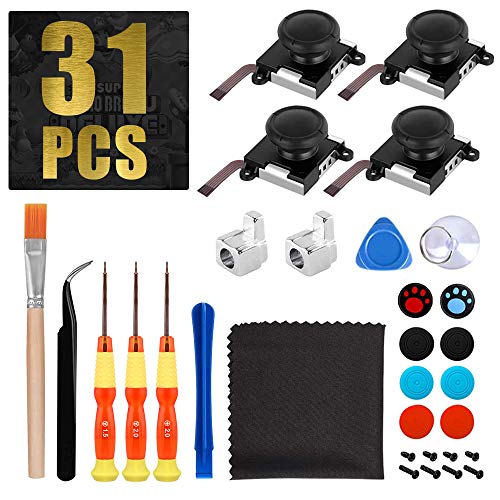 4PCS Joysticks Joycon Recambios Analógicos de Reemplazo, Aottom Joystick de Repuesto para Nintendo Switch Kit Joy-Con Controller Incluye Destornillador Herramientas de Reparación + Tapas para Joystick 4PCS Joysticks Joycon Recambios Analógicos de Reemplazo, Aottom Joystick de Repuesto para Nintendo Switch Kit Joy-Con Controller Incluye Destornillador Herramientas de Reparación + Tapas para Joystick