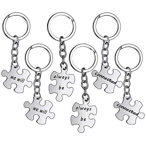 6 pcs Anillo de Llavero con Cadena We Will Always Be Connected Anillas Separables Llaveros Redondos Regalo Fino y Monada Joyería de Amistad(2 Juegos) 6 pcs Anillo de Llavero con Cadena We Will Always Be Connected Anillas Separables Llaveros Redondos Regalo Fino y Monada Joyería de Amistad(2 Juegos)