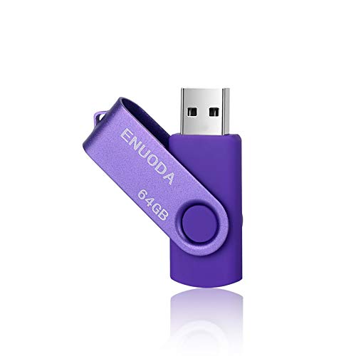 64GB Memorias USB 2.0 ENUODA Pendrive Giratoria Diseño Flash Drive Almacenamiento Externo Morado 64GB Memorias USB 2.0 ENUODA Pendrive Giratoria Diseño Flash Drive Almacenamiento Externo Morado
