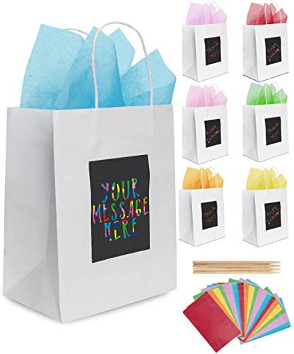 7 Bolsas de Regalo Blancas y Papel de Seda de Purple Ladybug - Bolsitas Kraft Originales 19x24x12 cm para Personalizar y Envolver Regalos, Envoltorio para Fiestas de Cumpleaños, Navidad y más 7 Bolsas de Regalo Blancas y Papel de Seda de Purple Ladybug - Bolsitas Kraft Originales 19x24x12 cm para Personalizar y Envolver Regalos, Envoltorio para Fiestas de Cumpleaños, Navidad y más
