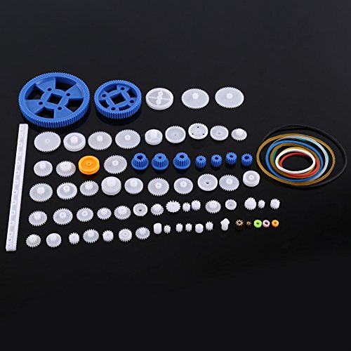 80 tipos Plastic Gears Set Pulley Belt Worm Kits Crown Gear Set Robot Motor Car Toy for DIY Parts