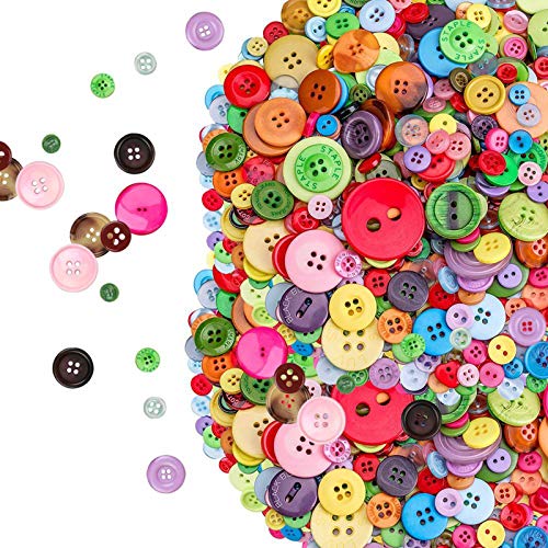 800 Piezas Botones de Colores Surtidos, Colores Mezclados Botones de Resina Redondo con 2/4 Agujero para manualidades de DIY Coser Artesanía Decoraciones Hechas a Mano de Bricolaje Tamaño mixto 800 Piezas Botones de Colores Surtidos, Colores Mezclados Botones de Resina Redondo con 2/4 Agujero para manualidades de DIY Coser Artesanía Decoraciones Hechas a Mano de Bricolaje Tamaño mixto