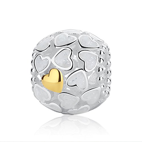 Abalorio esmaltado para conseguir amor de Plata de ley 925, compatible con Pandora y pulseras europeas Abalorio esmaltado para conseguir amor de Plata de ley 925, compatible con Pandora y pulseras europeas
