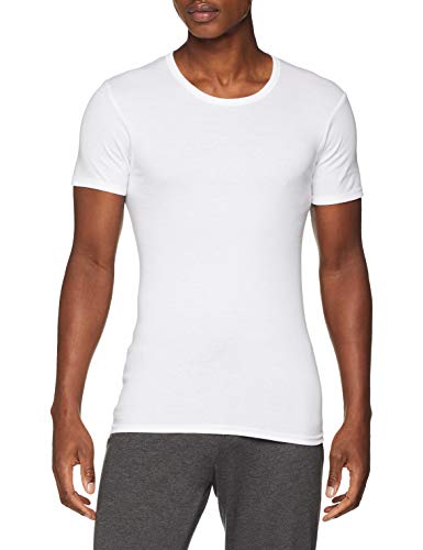 ABANDERADO Camiseta de Manga Corta Cuello Redondo de algodón canalé, Blanco, L para Hombre ABANDERADO Camiseta de Manga Corta Cuello Redondo de algodón canalé, Blanco, L para Hombre