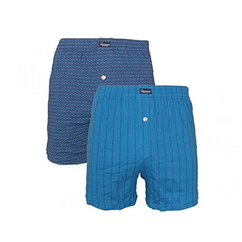 Abanderado Punto Bóxers, Multicolor (Rayas Petroleo/Triangulos AZ), XXL/60 (Pack de 2) para Hombre Abanderado Punto Bóxers, Multicolor (Rayas Petroleo/Triangulos AZ), XXL/60 (Pack de 2) para Hombre