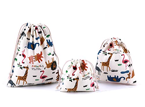 abaría 3 Unidades Bolsa de algodón con Cuerdas Bolsa Inserto Organizador para Viaje hogar Animal Beige abaría 3 Unidades Bolsa de algodón con Cuerdas Bolsa Inserto Organizador para Viaje hogar Animal Beige
