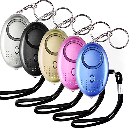 Aboat 5 PCS Alarma Personal, llavero electrónico de la alarma del dispositivo de la autodefensa 130db con la luz del LED Aboat 5 PCS Alarma Personal, llavero electrónico de la alarma del dispositivo de la autodefensa 130db con la luz del LED