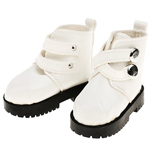 Accesorios de Ropa Fashion Par de Zapatos de Tobillo Cargadores de Martin para SUB 1/3 1/4 SD BJD Muñecas - Blanco