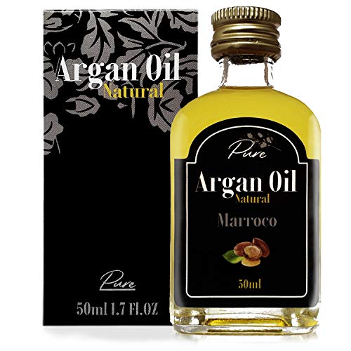 Aceite puro de Argan - 100% Natural Bio Orgánico Prensado en frío en Marruecos para la piel Pelo Barba Uñas Masaje Aceite de Marruecos 50 ml