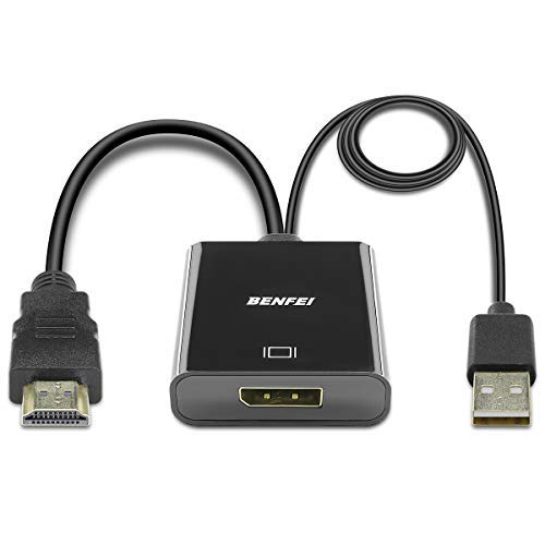 Adaptador Entrada HDMI a Salida DisplayPort, BENFEI HDMI a DisplayPort con audio compatible para portátil, Xbox 360 One, PS4 PS3 HDMI dispositivo