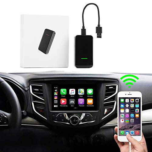 Adaptador inalámbrico CarPlay 2.0 para Coches con Cable de fábrica, con Cable a Adaptador inalámbrico CarPlay para Audi/Porsche/Volvo/Volkswagen, iOS 13-14, Plug & Play, diseño Tipo C (Negro)