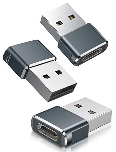 Adaptador USB C Hembra a USB Macho (3 Pack), Adaptador de Cable de Cargador Tipo C a USB A Para iPhone 11 12 Pro Max,Airpods iPad,Samsung Galaxy Note 10 S20 Plus 20 S20+ S21 10+ 21 Ultra A90 5G A71