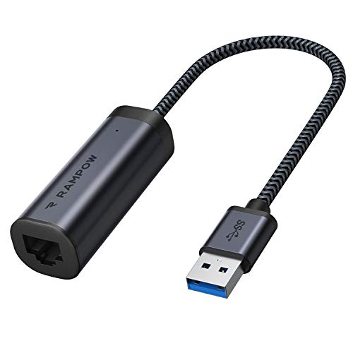 Adaptador usb ethernet RAMPOW, Adaptador ethernet a USB A Gigabit para Switch, adaptador usb rj45 usb ethernet 1000 Mbps con Laptop y Consola de Juegos, Switch 10.2.0 y superior, Macbook y DELL