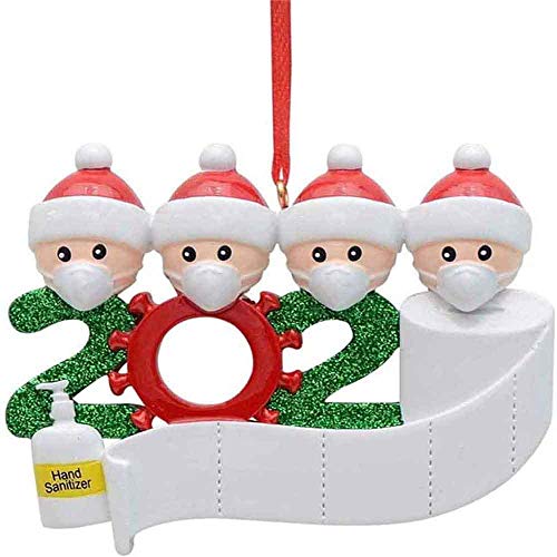 Adorno de familia sobrevivido Adornos de árbol de Navidad 2020 Adornos de adorno de Navidad, en cuarentena en casa Adorno de árbol de Navidad personalizado de la familia, Nochebuena (4 cabezas) Adorno de familia sobrevivido Adornos de árbol de Navidad 2020 Adornos de adorno de Navidad, en cuarentena en casa Adorno de árbol de Navidad personalizado de la familia, Nochebuena (4 cabezas)