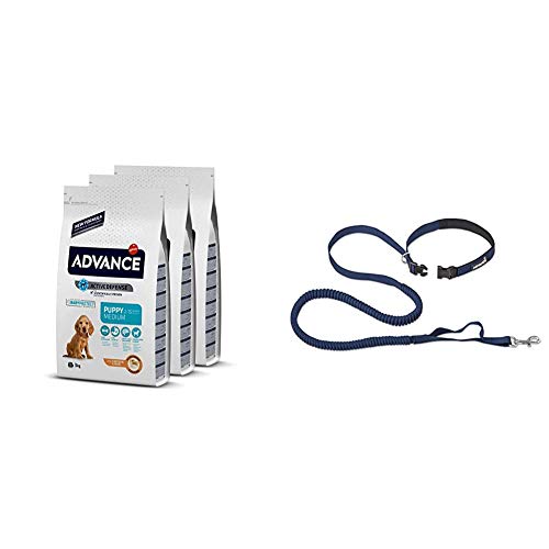 ADVANCE Medium Puppy - Pienso para Cachorros De Razas Medianas - Pack De 3 x 3kg - Total 9 Kg + Correa Elastica Running de Regalo