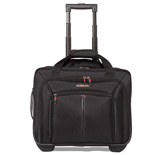 Aerolite 17 Executive Cabin Luggage Business Bag Bolsa para portátil con Ruedas – Aprobado para Ryanair, Easyjet, BA y Jet2, Negro (Negro) Aerolite 17 Executive Cabin Luggage Business Bag Bolsa para portátil con Ruedas – Aprobado para Ryanair, Easyjet, BA y Jet2, Negro (Negro)