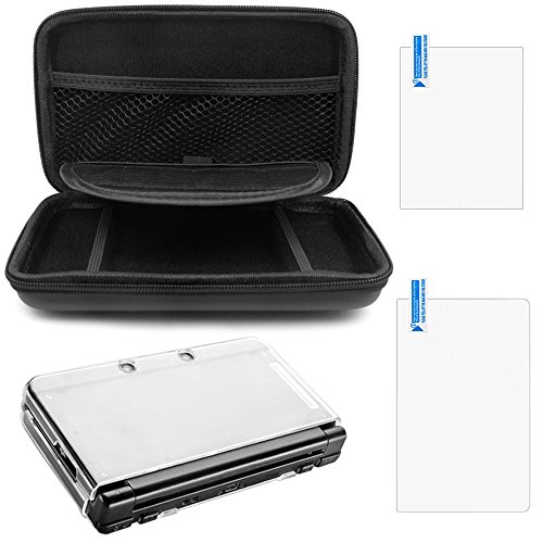 AFUNTA Estuche Protector para Nuevo 3DS XL, con Cubierta Dura y 2 Piezas Protectores de Pantalla, Estuche rígido para Viaje, Películas Protectoras para Pantalla Superior e Inferior