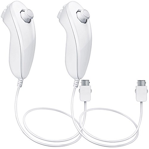 AFUNTA Nunchuck Controllers para Nintendo Wii U, 2 Packs Reemplazo para Wii U Juego de Video - Blanco AFUNTA Nunchuck Controllers para Nintendo Wii U, 2 Packs Reemplazo para Wii U Juego de Video - Blanco