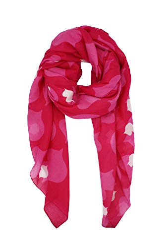 Agatha Ruiz de la Prada Pañuelos Fular Foulard Mujer Bufandas Estampado Diseño de besos 180 x 90cm Incluye llavero de regalo (Fucsia con rosa)