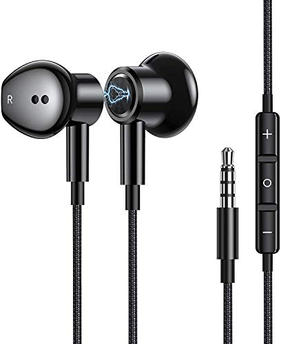 AGPTEK Auriculares con Micrófono, Auriculares Reducción de Ruido Estéreo, Control con Cable de 3,5 mm, Compatible con iOS/Samsung/Android/PC,Negro AGPTEK Auriculares con Micrófono, Auriculares Reducción de Ruido Estéreo, Control con Cable de 3,5 mm, Compatible con iOS/Samsung/Android/PC,Negro