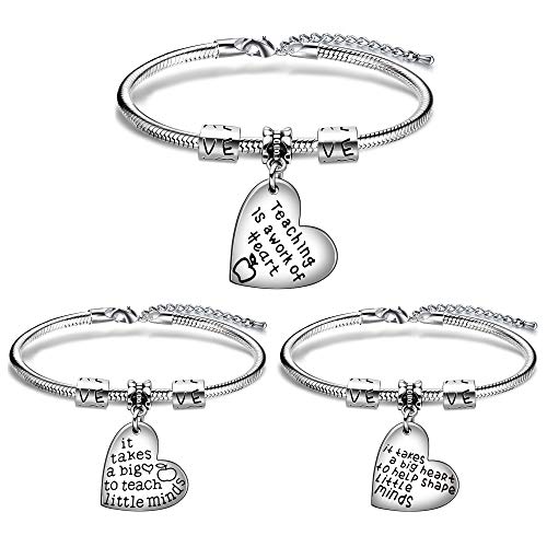 AGR8T Regalos de Agradecimiento a Profesores, 3 Pulseras de Acero Inoxidable para graduación, Regalos para Profesor, excelente joyería AGR8T Regalos de Agradecimiento a Profesores, 3 Pulseras de Acero Inoxidable para graduación, Regalos para Profesor, excelente joyería