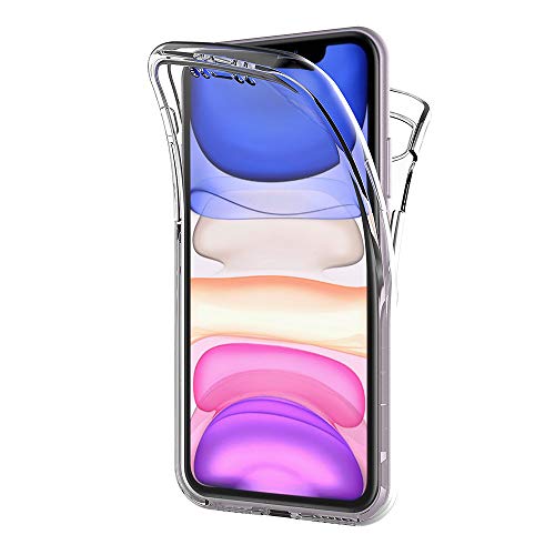 AICEK Funda Compatible iPhone 11, Transparente Silicona 360°Full Body Fundas para iPhone 11 Carcasa Silicona Funda Case (6,1 Pulgadas)