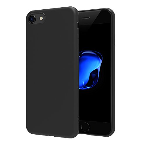 AICEK iPhone 7 / iPhone 8 Funda, Negro TPU Apple iPhone 7 Carcasa Funda Suave Flexible Piel Resistente a los Arañazos Silicona para iPhone 7 / iPhone 8