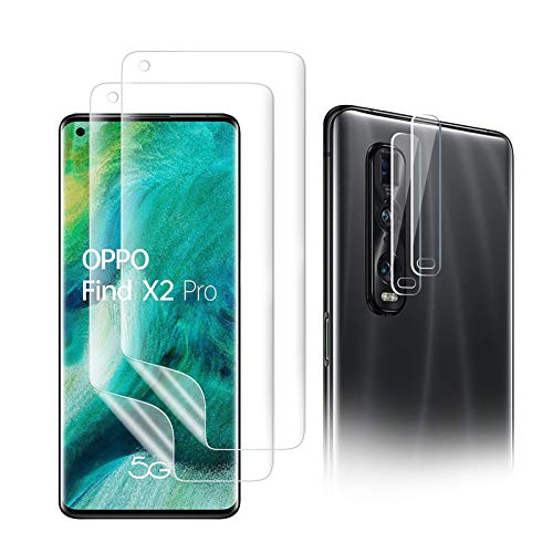 AiMok Protectores de Pantalla Compatible con Oppo Find X2 Pro 5G, 2 Piezas Protectores de Pantalla TPU Flexible + 2 Piezas Protectores de Lentes de Cámara de Vidrio Templado【Antiarañazos】 AiMok Protectores de Pantalla Compatible con Oppo Find X2 Pro 5G, 2 Piezas Protectores de Pantalla TPU Flexible + 2 Piezas Protectores de Lentes de Cámara de Vidrio Templado【Antiarañazos】