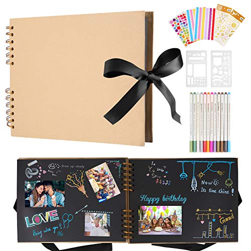 Álbum De Fotos Scrapbook Negro, 80 Páginas Negras DIY Scrapbooking Album Set, Album Fotos Autoadhesivo Grande Para Bebe Y Infantil, Con 12 Rotuladores Metálicos, Para Regalo De Cumpleaños/Graduación Álbum De Fotos Scrapbook Negro, 80 Páginas Negras DIY Scrapbooking Album Set, Album Fotos Autoadhesivo Grande Para Bebe Y Infantil, Con 12 Rotuladores Metálicos, Para Regalo De Cumpleaños/Graduación