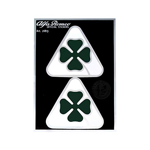 Alfa Romeo 21813 - Adhesivos oficiales de 2 tréboles verde, 94 x 131 mm Alfa Romeo 21813 - Adhesivos oficiales de 2 tréboles verde, 94 x 131 mm