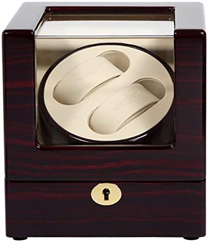 Alivisa Winder, Winder Pila de Reloj Alimentado Dos Relojes, si Doble del Reloj automático de la devanadera de Madera de Almacenamiento para enrollador de Reloj automático, Brown Alivisa Winder, Winder Pila de Reloj Alimentado Dos Relojes, si Doble del Reloj automático de la devanadera de Madera de Almacenamiento para enrollador de Reloj automático, Brown