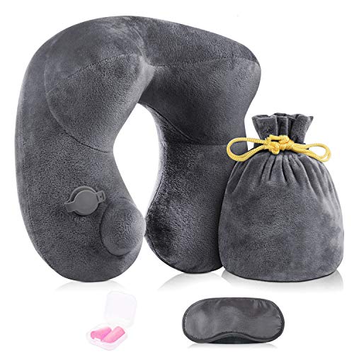 Almohada de Viaje, Guenx Almohada Inflable de compresión Manual, Avión Almohada Cervical, Almohada de Cuello, Almohada en Forma de U para Avión Coche Tren Oficina Utilizar, Soporte de Confort de Cuel Almohada de Viaje, Guenx Almohada Inflable de compresión Manual, Avión Almohada Cervical, Almohada de Cuello, Almohada en Forma de U para Avión Coche Tren Oficina Utilizar, Soporte de Confort de Cuel