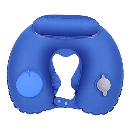 Almohada De Viaje Inflable, Almohada De Viaje De Cuello, Almohada De Cuello - Ergonómico, Patentado Y El Mejor Avión Ajustable, Automóvil, Autobús, Tren, Despiece, Acampada, Sillas De Ruedas (azul)