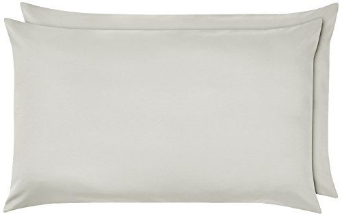 AmazonBasics - Funda de almohada de microfibra, 2 unidades, 50 x 80 cm - Gris claro AmazonBasics - Funda de almohada de microfibra, 2 unidades, 50 x 80 cm - Gris claro