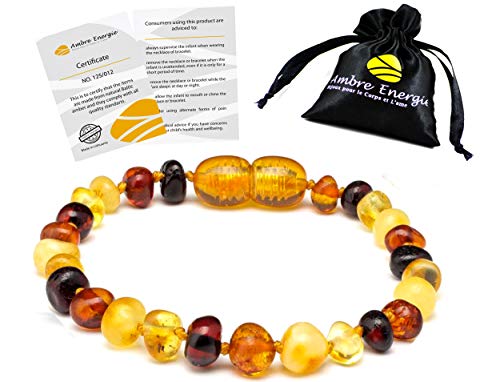 AmberJewellery Pulsera de ámbar 14cm. - De la Máxima Calidad Certificado Genuino Collar de Ámbar Báltico/Rápido Entrega / 100 Días de Garantía de Devolución de Dinero! (Multi)