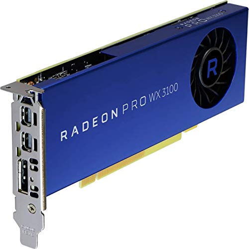AMD Radeon Pro WX 3100 4 GB GDDR5 - Tarjeta gráfica (Radeon Pro WX 3100, 4 GB, GDDR5, 128 bit, 1500 MHz, PCI Express x16) Azul