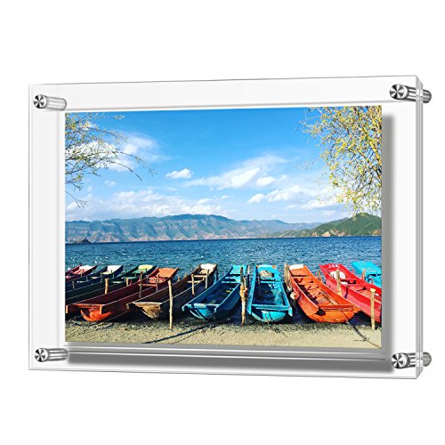 AMEITECH Marco de Acrílico, Doble Panel Claro Montaje en Pared Marcos Soporta 32 x 23 cm Pictures AMEITECH Marco de Acrílico, Doble Panel Claro Montaje en Pared Marcos Soporta 32 x 23 cm Pictures