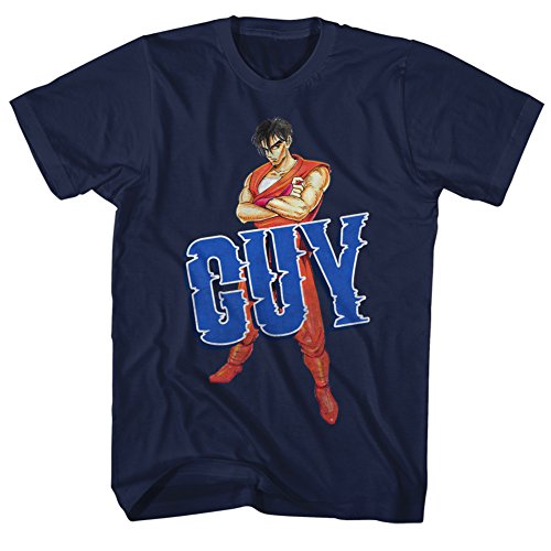 American Classics Final Fight Gaming Guy - Camiseta de manga corta para adulto - Azul - 1X Alto