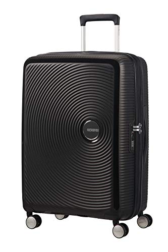 American Tourister Soundbox Spinner Equipaje de mano M (67 cm 81 L), Negro (Bass Black)