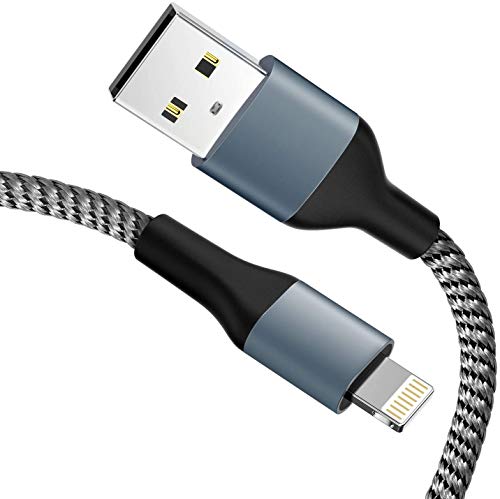 Amoner- Cable Lightning Cable Cargador iPhone -[Apple MFi Certificado]-Garantía de por Vida-Compatible con iPhone XS MAX XR X 8 Plus 7 Plus 6S 6 Plus 5 5S 5C SE iPad iPod-Blanco 1m 2 pack