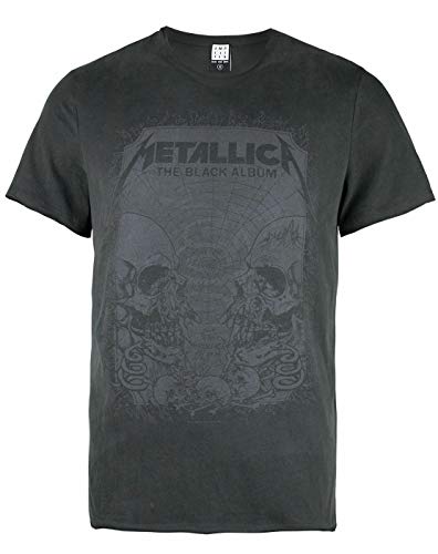 Amplified Metallica-The Black Album Camiseta, Gris (Charcoal CC), S para Hombre
