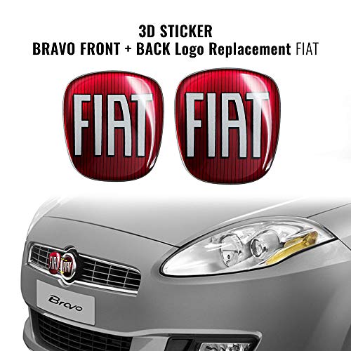 AMS 14214-14181A - Adhesivo para Fiat 3D de Repuesto con Logotipo Delantero y Trasero para Bravo