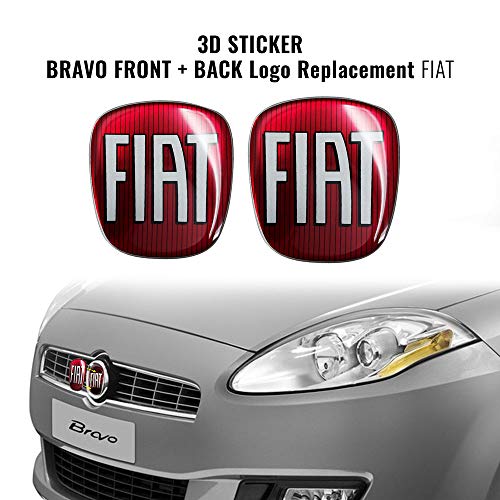 AMS 14214-14181A - Adhesivo para Fiat 3D de Repuesto con Logotipo Delantero y Trasero para Bravo AMS 14214-14181A - Adhesivo para Fiat 3D de Repuesto con Logotipo Delantero y Trasero para Bravo