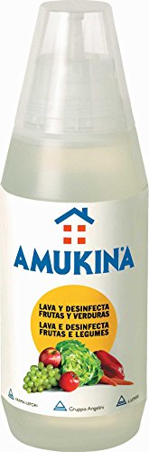 AMUKINA Solución Líquida Frutas y Verduras - 500ml - Lava y desinfecta frutas y verduras - 10 días. Todos los públicos