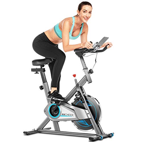 ANCHEER Bicicleta de Spinning, Bici estática Indoor de Volante de Inercia de 10 kg, Bicicletas de Ejercicio App Conexión Resistencia/Sillin Ajustable y Pantalla LCD para Ejercicio en Casa ANCHEER Bicicleta de Spinning, Bici estática Indoor de Volante de Inercia de 10 kg, Bicicletas de Ejercicio App Conexión Resistencia/Sillin Ajustable y Pantalla LCD para Ejercicio en Casa