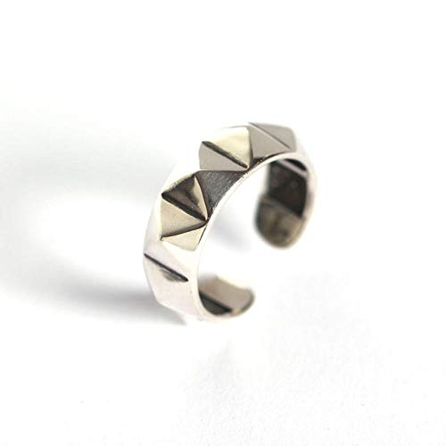 Anillo Ajustable De Plata 925 para Mujer,Remache Geométrico Minimalista Pang Poke Anillo Estilo Unisex Parte Decoración Regalo De Cumpleaños Anillo Ajustable De Plata 925 para Mujer,Remache Geométrico Minimalista Pang Poke Anillo Estilo Unisex Parte Decoración Regalo De Cumpleaños