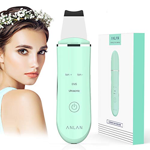 ANLAN Peeling Ultrasónico Facial Skin Scrubber Exfoliación Facial Ultrasónica Limpiador de Poros para Limpieza Facial y Cuidado Facial