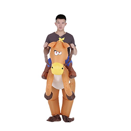 Anself - Disfraces Inflable De Jinete Vaquero A Caballo Traje De Cosplay Fiesta,para Adulto 1.65m-1.8m Anself - Disfraces Inflable De Jinete Vaquero A Caballo Traje De Cosplay Fiesta,para Adulto 1.65m-1.8m