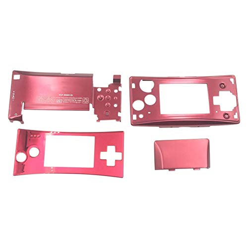 Ansemen Cáscara de Vivienda Kit para Nintendo Gameboy Micro GBM - 4PCS Faceplate Front Bottom Estuche de Vivienda Kit de Reparación（Rojo）