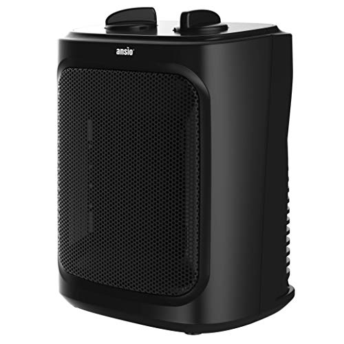 ANSIO Calentador eléctrico Ceramico de Calefactor de PTC portátil 2 configuraciones de Temperatura 2000W - Negro *** Precio Promocional *** ANSIO Calentador eléctrico Ceramico de Calefactor de PTC portátil 2 configuraciones de Temperatura 2000W - Negro *** Precio Promocional ***